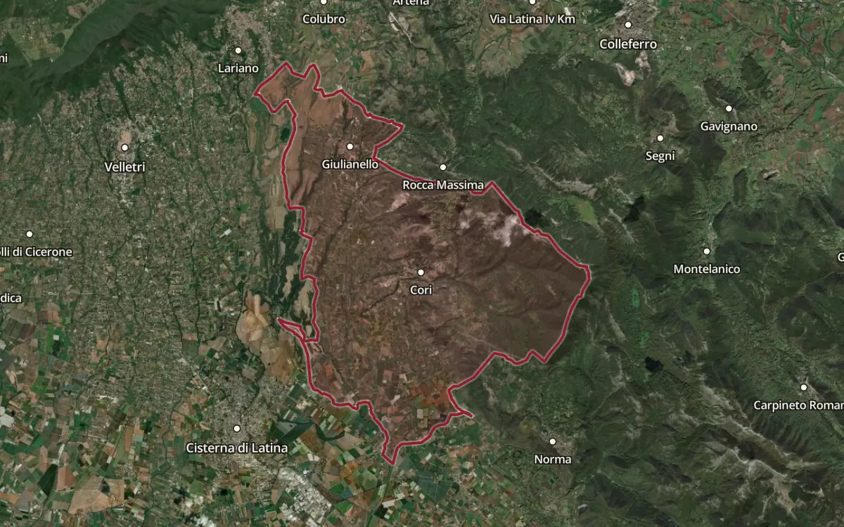 Map of the Cori DOC production zone on satellite imagery